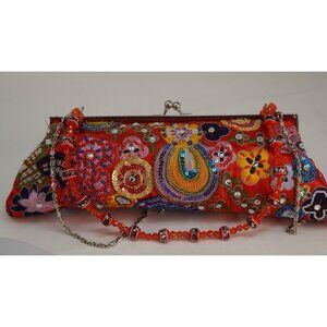 Preowned red Women's Aldo Handbag Purse - Embroidered & Beaded